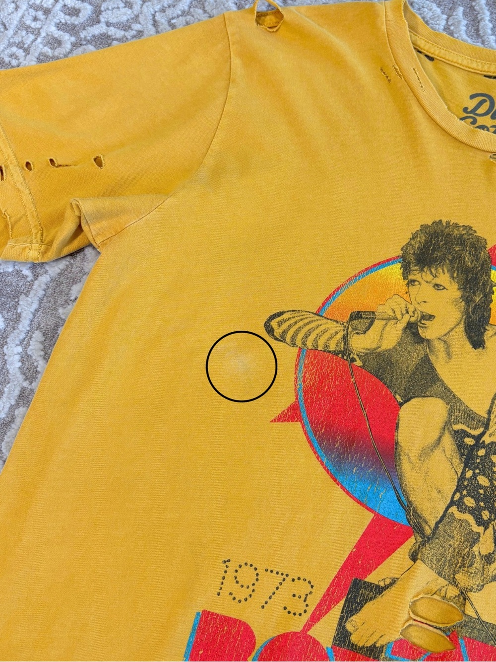 Dirty Cotton Scoundrels David Bowie Ziggy Stardust Tee - Minor Flaw - Picture 15 of 15